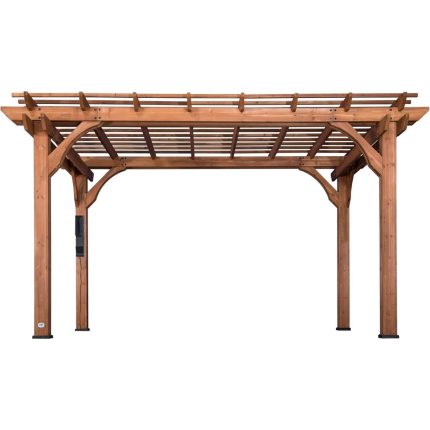 Backyard Discovery 14′ X 10′ Somerville Pergola W/ Electric – Dark Walnut DIY